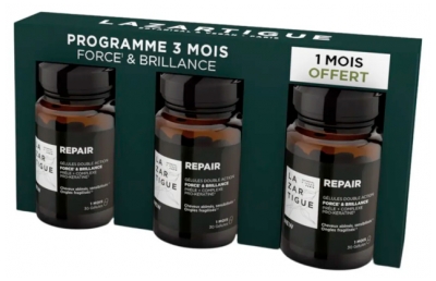 Lazartigue Cure de 3 Mois Complément Alimentaire Repair Force et Brillance Cheveux