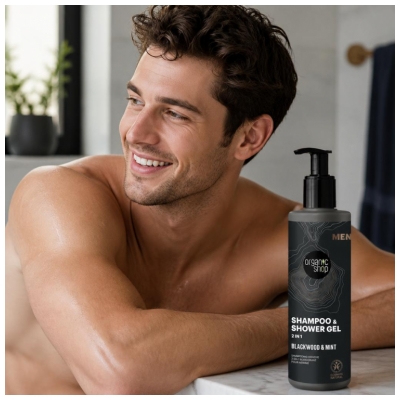 Organic Shop Men Écorce de Chêne et Menthe Shampoing-Douche 2en1 280 ML