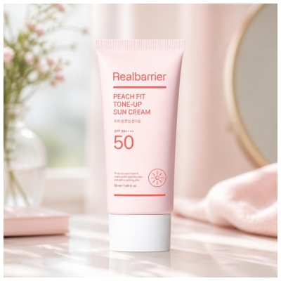 Real Barrier Peach Fit Tone-Up Crème Solaire Visage SPF 50 50 ML