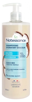 Natessance Shampoing Coco Bio Hydratant Douceur Tous Types de Cheveux 500 ml