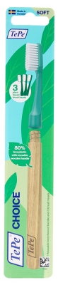 TePe Choice Brosse à Dents en Bois de Hêtre Réutilisable + 3 Têtes Soft
