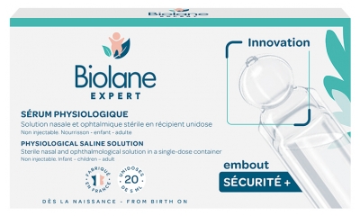Biolane Sérum Physiologique Embout Sécurité+ 20 x 5 ml