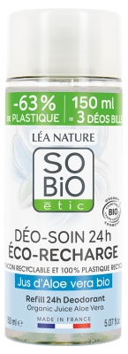 Léa Nature SO BIO étic Déo-Soin 24H Aloe Vera Éco-Recharge Biologique 150 ML