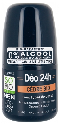 Léa Nature SO BIO étic Men Déo 24H Cèdre Roll-On Biologique 50 ML