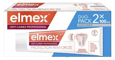 Elmex Protection Renforcée Anti-Caries Professional Prébiotique Lot de 2 x 100 ml