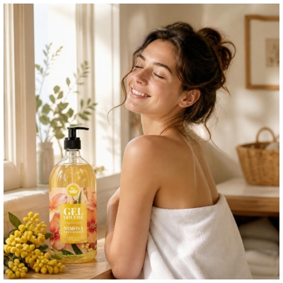 Les Petits Bains de Provence Gel Douche Mimosa Frangipanier de 1 Litre