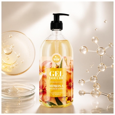 Les Petits Bains de Provence Gel Douche Mimosa Frangipanier de 1 Litre