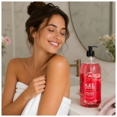 Les Petits Bains de Provence Gel Douche Pivoine Coquelicot de 1 Litre