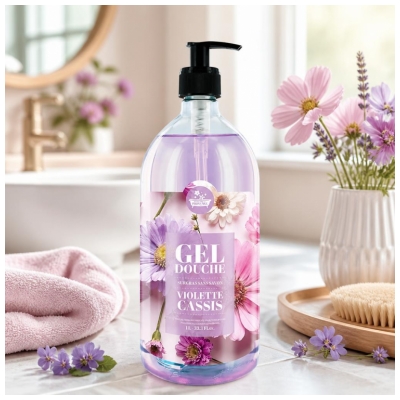 Les Petits Bains de Provence Gel Douche Violette Cassis de 1 Litre