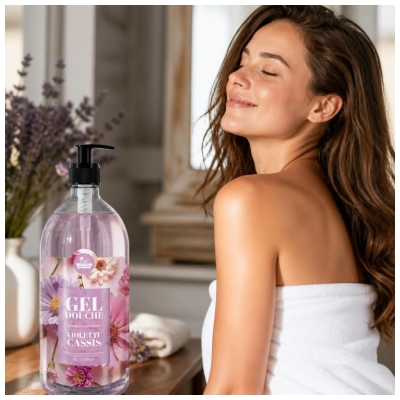 Les Petits Bains de Provence Gel Douche Violette Cassis de 1 Litre