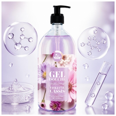 Les Petits Bains de Provence Gel Douche Violette Cassis de 1 Litre