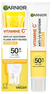 Garnier SkinActive Vitamine C Fluide Anti UV Anti Taches Invisible SPF50+ 40 ML