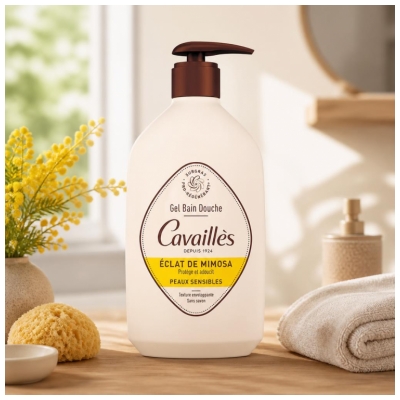 Cavaillès Gel Bain Douche Éclat Mimosa Peaux Sensibles 1 Litre
