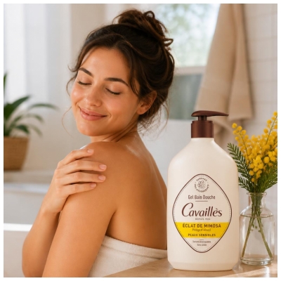 Cavaillès Gel Bain Douche Éclat Mimosa Peaux Sensibles 1 Litre