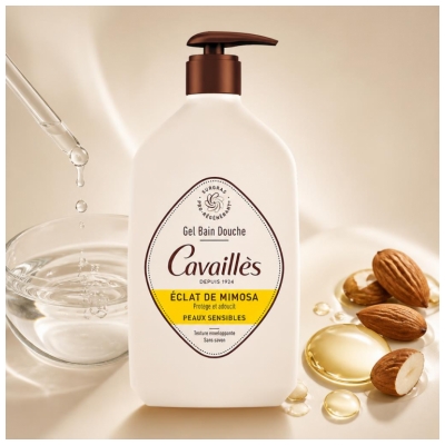 Cavaillès Gel Bain Douche Éclat Mimosa Peaux Sensibles 1 Litre