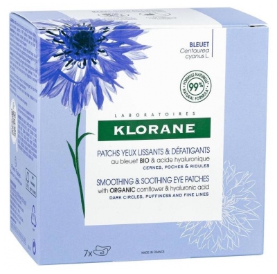 Klorane Bleuet Bio Patchs Yeux Lissants Hydro Gel 7 x 2 Patchs