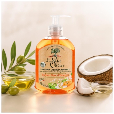 Le Petit Olivier Pur Savon Liquide de Marseille Parfum Fleur d'Oranger 300 ML