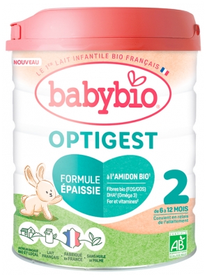 Babybio Optigest 2 de 6 à 12 Mois Formule Épaissie Bio 800 g