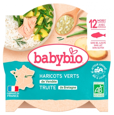 Babybio Cocotte de Haricots Verts de Vendée Truite de Bretagne à l'Aneth
