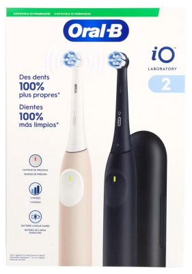 Oral-B IO Laboratory 2 Duo Brosses à Dents Rechargeables 3 Modes Intelligents + Accessoires