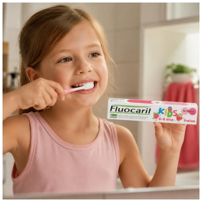 Fluocaril Kids Dentifrice Bi-Fluoré 0/6 Ans Fraise 75 ML
