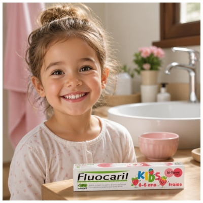 Fluocaril Kids Dentifrice Bi-Fluoré 0/6 Ans Fraise 75 ML