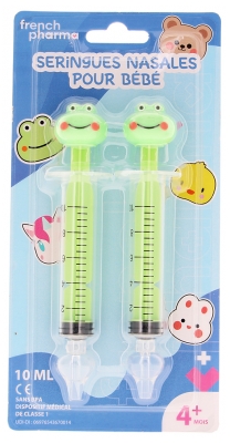 French Pharma Seringues Nasales Modèle Grenouilles pour Bébés 2 x 10 ml