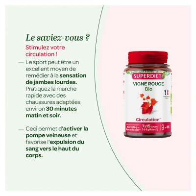 Superdiet Vigne Rouge Bio 45 Unités
