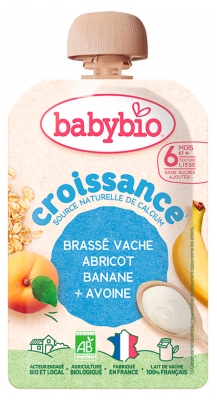 Babybio Croissance Brassé Vache Banane Abricot Avoine 6 Mois et + Bio 100 g