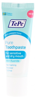 TePe Pure Dentifrice Bouche Sèche et Sensible Arôme Menthe Douce 15 ml