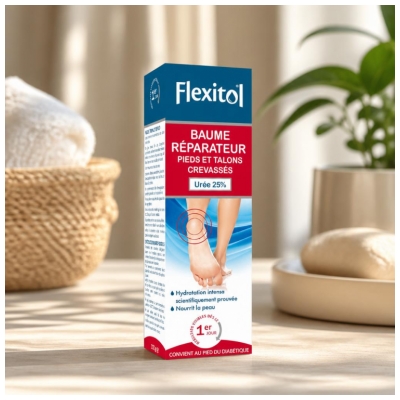 Flexitol Baume Réparateur Pieds et Talons Crevassés Urée 25% 112 Grammes