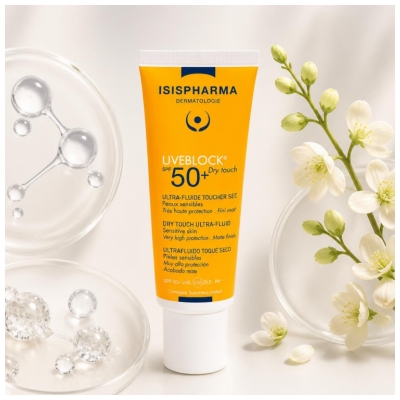 Isispharma Uveblock Ultra-Fluide Toucher Sec Visage SPF50+ 40 ML