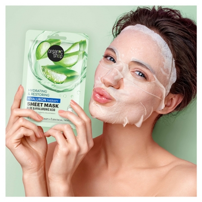 Organic Shop Hyaluronic Therapy Masque Papier Hydratant et Réparateur 1 Unité
