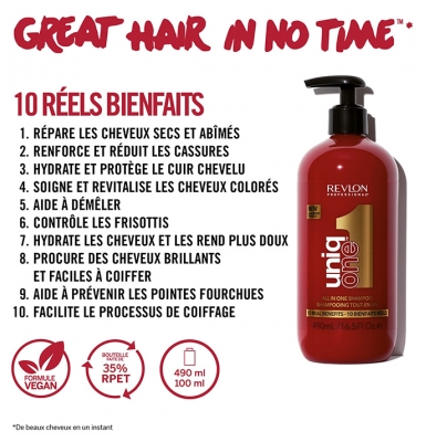 Revlon Professional UniqOne Shampoing Tout-En-Un 10 Bienfaits 490 ml