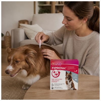 Beaphar Fiprotec 134 mg Solution Spot-On Chien Taille Moyenne 10 à 20 kg 4 Pipettes