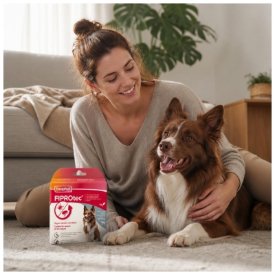 Beaphar Fiprotec 134 mg Solution Spot-On Chien Taille Moyenne 10 à 20 kg 4 Pipettes