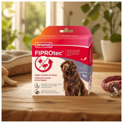 Beaphar Fiprotec 402 mg Solution Spot-On Chiens Grande Taille 40 à 60 kg 4 Pipettes