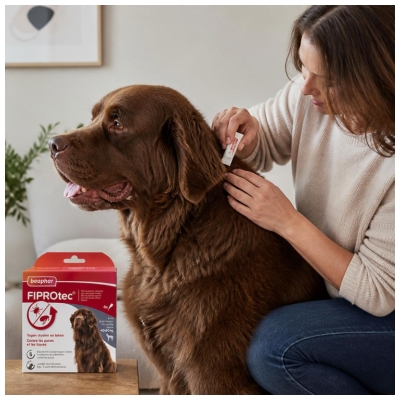 Beaphar Fiprotec 402 mg Solution Spot-On Chiens Grande Taille 40 à 60 kg 4 Pipettes