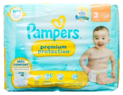 Pampers Premium Protection Skin Comfort T3 30 Couches 6-10 kg