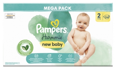 Pampers New Baby Harmonie T2 104 Couches 4-8 kg