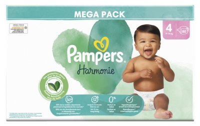 Pampers Harmonie T4 80 Couches 9-14 kg