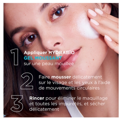 Bioderma Hydrabio Gel Moussant Nettoyant Micellaire Hydratant 24H Visage et Yeux 400 ml