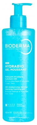 Bioderma Hydrabio Gel Moussant Nettoyant Micellaire Hydratant 24H Visage et Yeux 400 ml
