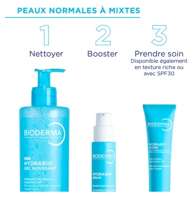 Bioderma Hydrabio Légère Crème d'Eau Hydratante 72H Peaux Normales à Mixtes 40 ml