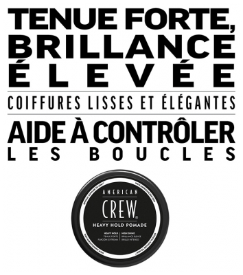 American Crew Heavy Hold Pomade Cire de Coiffage Tenue Forte Brillance Élevée 85 g