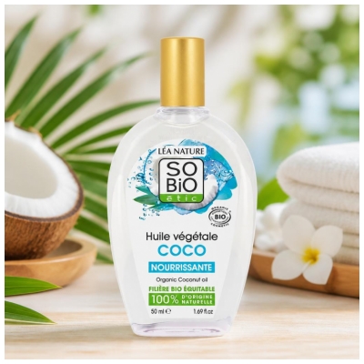 Léa Nature SO BIO étic Huile Végétale de Coco Biologique 50 ML