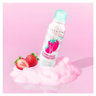 Inuwet Mousse de Douche Parfumée et Colorée Fraise 200 ML