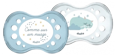 Dodie 2 Sucettes Anatomiques Nuit 6 Mois et + - Modèle : Comme Sur un Nuage et Chat