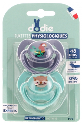 Dodie 2 Sucettes Physiologiques 18 Mois et +