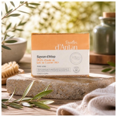 Recettes d'Antan Authentique Savon d'Alep 35% 200 Grammes